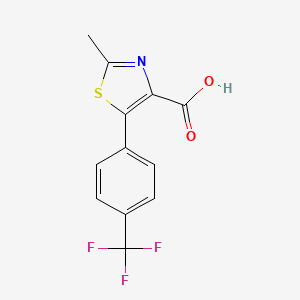 molecular formula C12H8F3NO2S B8602084 2-Methyl-5-(4-trifluoromethylphenyl)thiazole-4-carboxylic acid 