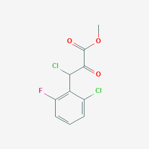 molecular formula C10H7Cl2FO3 B8602091 3-Chloro-3-(2-chloro-6-fluoro-phenyl)-2-oxo-propionic acid methyl ester 