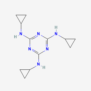 molecular formula C12H18N6 B8602101 N~2~,N~4~,N~6~-Tricyclopropyl-1,3,5-triazine-2,4,6-triamine CAS No. 66215-10-9