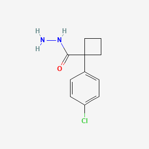 molecular formula C11H13ClN2O B8602112 1-(4-Chlorophenyl)cyclobutanecarbohydrazide 