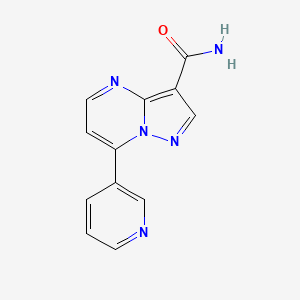 molecular formula C12H9N5O B8602151 7-(Pyridin-3-yl)pyrazolo[1,5-a]pyrimidine-3-carboxamide CAS No. 79571-36-1