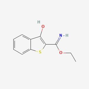 molecular formula C11H11NO2S B8602196 Ethyl 3-hydroxybenzo(b)thiophene-2-carboximidate CAS No. 52947-35-0