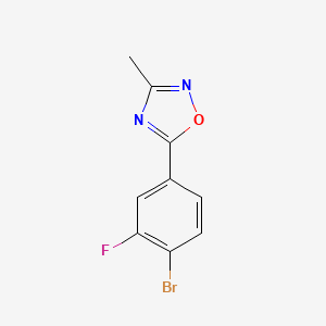 molecular formula C9H6BrFN2O B8602242 5-(4-Bromo-3-fluorophenyl)-3-methyl-1,2,4-oxadiazole 