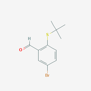 molecular formula C11H13BrOS B8602251 5-Bromo-2-(tert-butylthio)benzaldehyde 