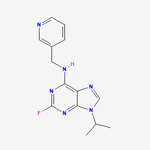 molecular formula C14H15FN6 B8602299 2-fluoro-9-isopropyl-N-(pyridin-3-ylmethyl)-9H-purin-6-amine 