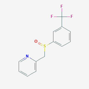 molecular formula C13H10F3NOS B8602304 2-{[3-(Trifluoromethyl)benzene-1-sulfinyl]methyl}pyridine CAS No. 81851-12-9
