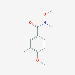 molecular formula C11H15NO3 B8602310 N,3-dimethyl-N,4-bis(methyloxy)benzamide 
