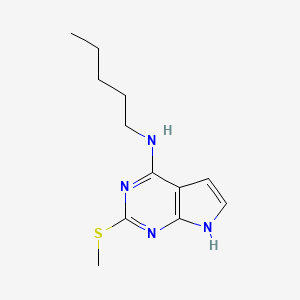 molecular formula C12H18N4S B8602314 2-(Methylsulfanyl)-N-pentyl-7H-pyrrolo[2,3-D]pyrimidin-4-amine CAS No. 54532-51-3