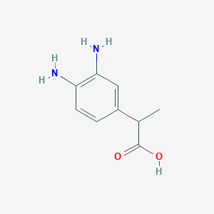 molecular formula C9H12N2O2 B8602317 2-(3,4-Diaminophenyl)propanoic acid 