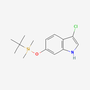 molecular formula C14H20ClNOSi B8602321 6-{[tert-Butyl(dimethyl)silyl]oxy}-3-chloro-1H-indole CAS No. 820960-26-7