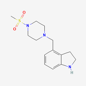 molecular formula C14H21N3O2S B8602391 4-(4-methanesulfonylpiperazin-1-ylmethyl)-2,3-dihydro-1H-indole 