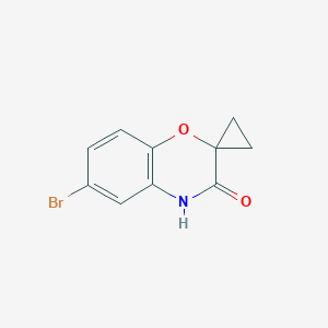 molecular formula C10H8BrNO2 B8602397 6-bromospiro[4H-1,4-benzoxazine-2,1'-cyclopropane]-3-one 
