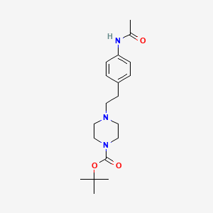 molecular formula C19H29N3O3 B8602408 1-Tert-butyloxycarbonyl-4-[2-(4-(acetylamino)phenyl)ethyl]piperazine 