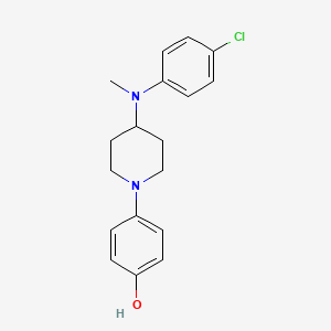 molecular formula C18H21ClN2O B8602419 4-{4-[N-(4-chlorophenyl)-N-methylamino]piperidin-1-yl}phenol 