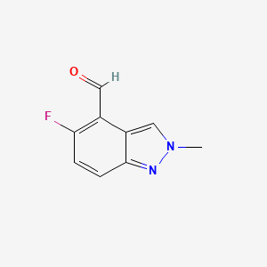 molecular formula C9H7FN2O B8602469 5-fluoro-2-methyl-2H-indazole-4-carbaldehyde 