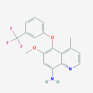 molecular formula C18H15F3N2O2 B8602486 4-Methyl-5-(3-trifluoromethylphenoxy)-6-methoxy-8-aminoquinoline 