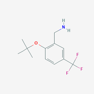 molecular formula C12H16F3NO B8602494 2-Tert-butoxy-5-trifluoromethyl-benzylamine 