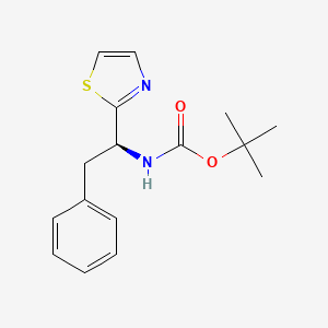 molecular formula C16H20N2O2S B8602518 CarbaMic acid, N-[(1S)-2-phenyl-1-(2-thiazolyl)ethyl]-, 1,1-diMethylethyl ester CAS No. 120205-51-8