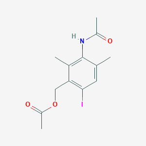 molecular formula C13H16INO3 B8602604 Acetic acid 3-acetylamino-6-iodo-2,4-dimethyl-benzyl ester 
