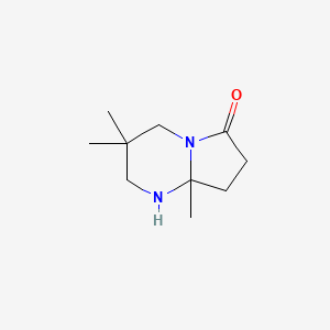 molecular formula C10H18N2O B8602648 Racemic 3,3,6-trimethyl-9-oxo-1,5-diazabicyclo[4.3.0]nonane 