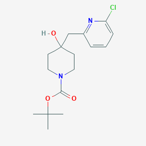 molecular formula C16H23ClN2O3 B8602700 Tert-butyl 4-((6-chloropyridin-2-YL)methyl)-4-hydroxypiperidine-1-carboxylate 