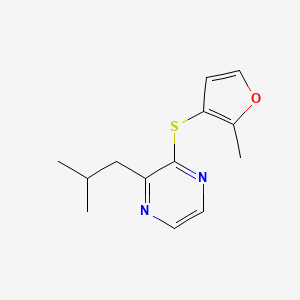 molecular formula C13H16N2OS B8602721 2-[(2-Methylfuran-3-yl)sulfanyl]-3-(2-methylpropyl)pyrazine CAS No. 61720-50-1