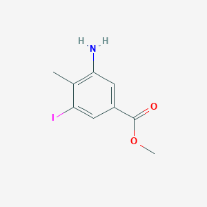 molecular formula C9H10INO2 B8602925 Methyl 3-amino-5-iodo-4-methylbenzoate 