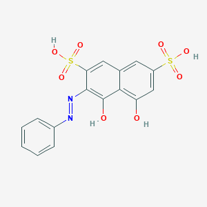 molecular formula C16H12N2O8S2 B086030 4,5-Dihydroxy-3-(phenyldiazenyl)naphthalene-2,7-disulfonic acid CAS No. 13432-13-8