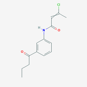 molecular formula C14H16ClNO2 B8603071 N-(3-Butanoylphenyl)-3-chlorobut-2-enamide CAS No. 61579-02-0