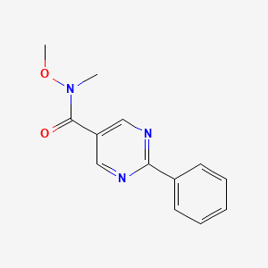 molecular formula C13H13N3O2 B8603105 N-methoxy-N-methyl-2-phenylpyrimidine-5-carboxamide 