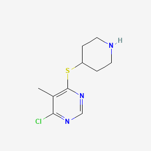 molecular formula C10H14ClN3S B8603129 4-Chloro-5-methyl-6-(piperidin-4-ylsulfanyl)-pyrimidine 