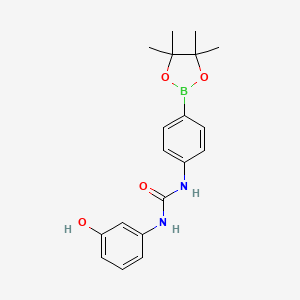 molecular formula C19H23BN2O4 B8603159 1-(3-Hydroxyphenyl)-3-(4-(4,4,5,5-tetramethyl-1,3,2-dioxaborolan-2-yl)phenyl)urea CAS No. 935660-81-4