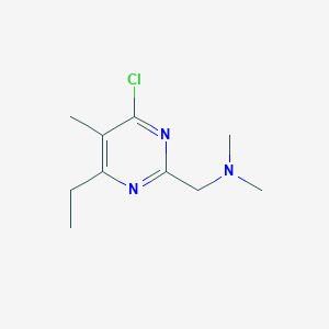 molecular formula C10H16ClN3 B8603161 1-(4-chloro-6-ethyl-5-methylpyrimidin-2-yl)-N,N-dimethylmethanamine 