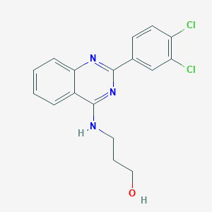 B8603184 3-{[2-(3,4-Dichlorophenyl)quinazolin-4-YL]amino}propan-1-OL CAS No. 62220-50-2