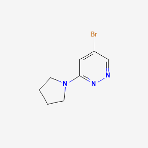 molecular formula C8H10BrN3 B8603194 5-Bromo-3-(pyrrolidin-1-yl)pyridazine 