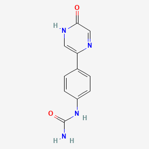 molecular formula C11H10N4O2 B8603205 N-[4-(5-Oxo-4,5-dihydropyrazin-2-yl)phenyl]urea CAS No. 89541-70-8