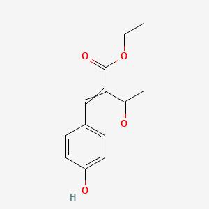 molecular formula C13H14O4 B8603213 2-Acetyl-3-(4-hydroxy-phenyl)-acrylic acid ethyl ester CAS No. 58714-57-1