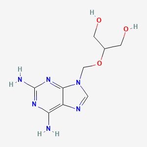 molecular formula C9H14N6O3 B8603258 1,3-Propanediol, 2-[(2,6-diamino-9H-purin-9-yl)methoxy]- CAS No. 86629-59-6