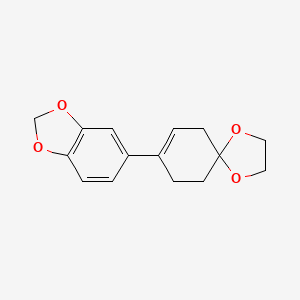 molecular formula C15H16O4 B8603266 8-(1,3-Benzodioxol-5-yl)-1,4-dioxaspiro[4.5]dec-7-ene CAS No. 114046-96-7