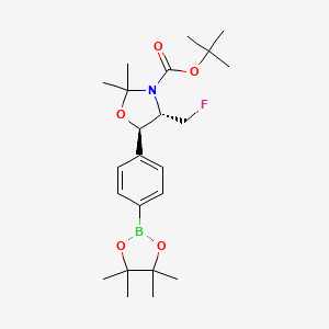molecular formula C23H35BFNO5 B8603272 (4S,5R)-Tert-butyl 4-(fluoromethyl)-2,2-dimethyl-5-(4-(4,4,5,5-tetramethyl-1,3,2-dioxaborolan-2-YL)phenyl)oxazolidine-3-carboxylate 
