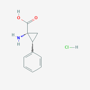 molecular formula C10H12ClNO2 B8603286 (1R,2R)-1-Amino-2-phenylcyclopropane-1-carboxylic acid hydrochloride 