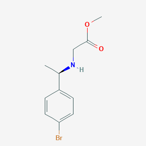 molecular formula C11H14BrNO2 B8603287 (R)-methyl 2-(1-(4-bromophenyl)ethylamino)acetate 