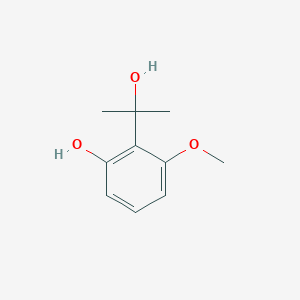 molecular formula C10H14O3 B8603291 2-(1-Hydroxy-1-methyl-ethyl)-3-methoxy-phenol 