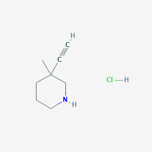 molecular formula C8H14ClN B8603330 3-Ethynyl-3-methylpiperidine hydrochloride 