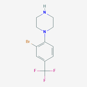 molecular formula C11H12BrF3N2 B8603360 1-(2-Bromo-4-(trifluoromethyl)phenyl)piperazine CAS No. 1253936-65-0