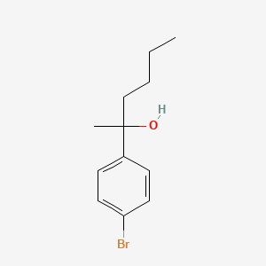 molecular formula C12H17BrO B8603410 1-Bromo-4-(1-hydroxy-1-methylpentyl)benzene 