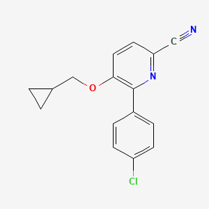 molecular formula C16H13ClN2O B8603425 6-(4-Chloro-phenyl)-5-cyclopropylmethoxy-pyridine-2-carbonitrile 