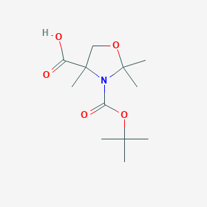 molecular formula C12H21NO5 B8603452 3-(tert-Butoxycarbonyl)-2,2,4-trimethyloxazolidine-4-carboxylic acid 