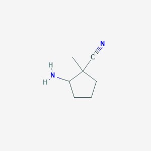 molecular formula C7H12N2 B8603474 2-Amino-1-methylcyclopentane-1-carbonitrile 