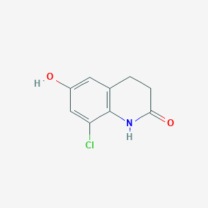 molecular formula C9H8ClNO2 B8603537 8-chloro-6-hydroxy-3,4-dihydroquinolin-2(1H)-one 